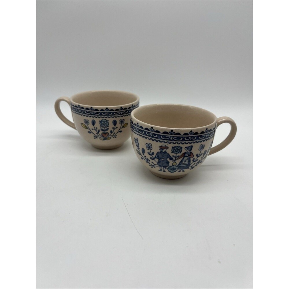 Johnson Brothers Old Granite Hearts & Flowers Tea Cups, Set Of 2